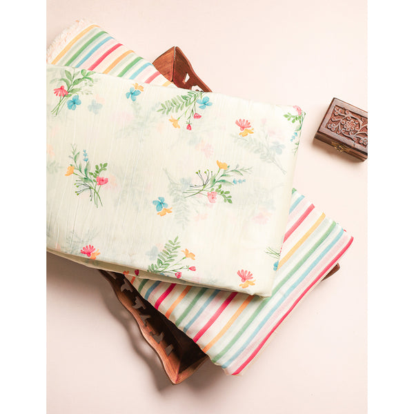PURE MALAI CHANDERI PRINTED FABRIC