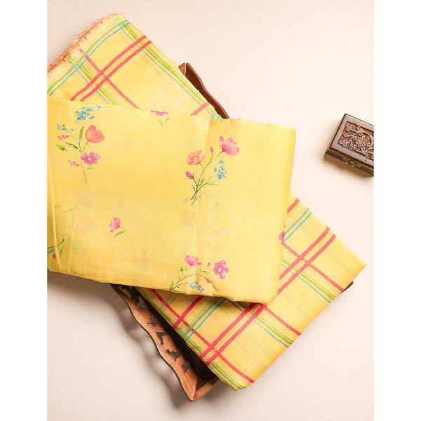 PURE MALAI CHANDERI PRINTED FABRIC