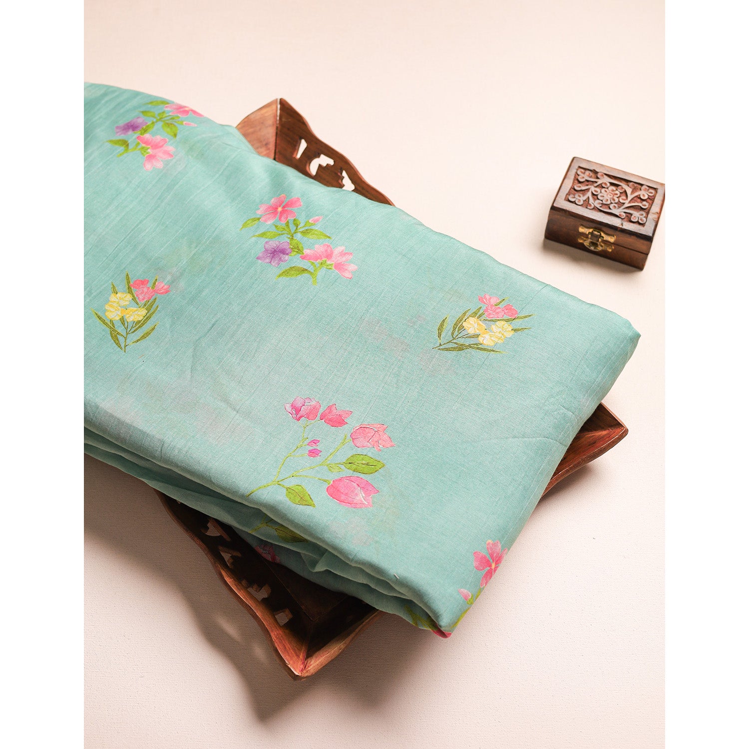 PURE MALAI CHANDERI PRINTED FABRIC