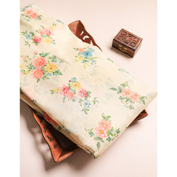 PURE MALAI CHANDERI PRINTED FABRIC