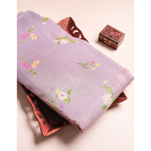 PURE MALAI CHANDERI PRINTED FABRIC