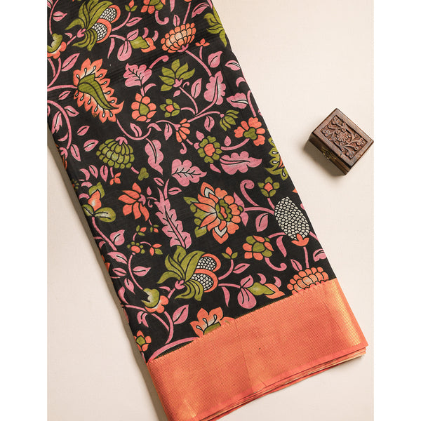 ASSAM SILK KALAMKARI PRINTED FABRIC