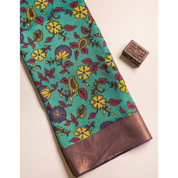 ASSAM SILK KALAMKARI PRINTED FABRIC