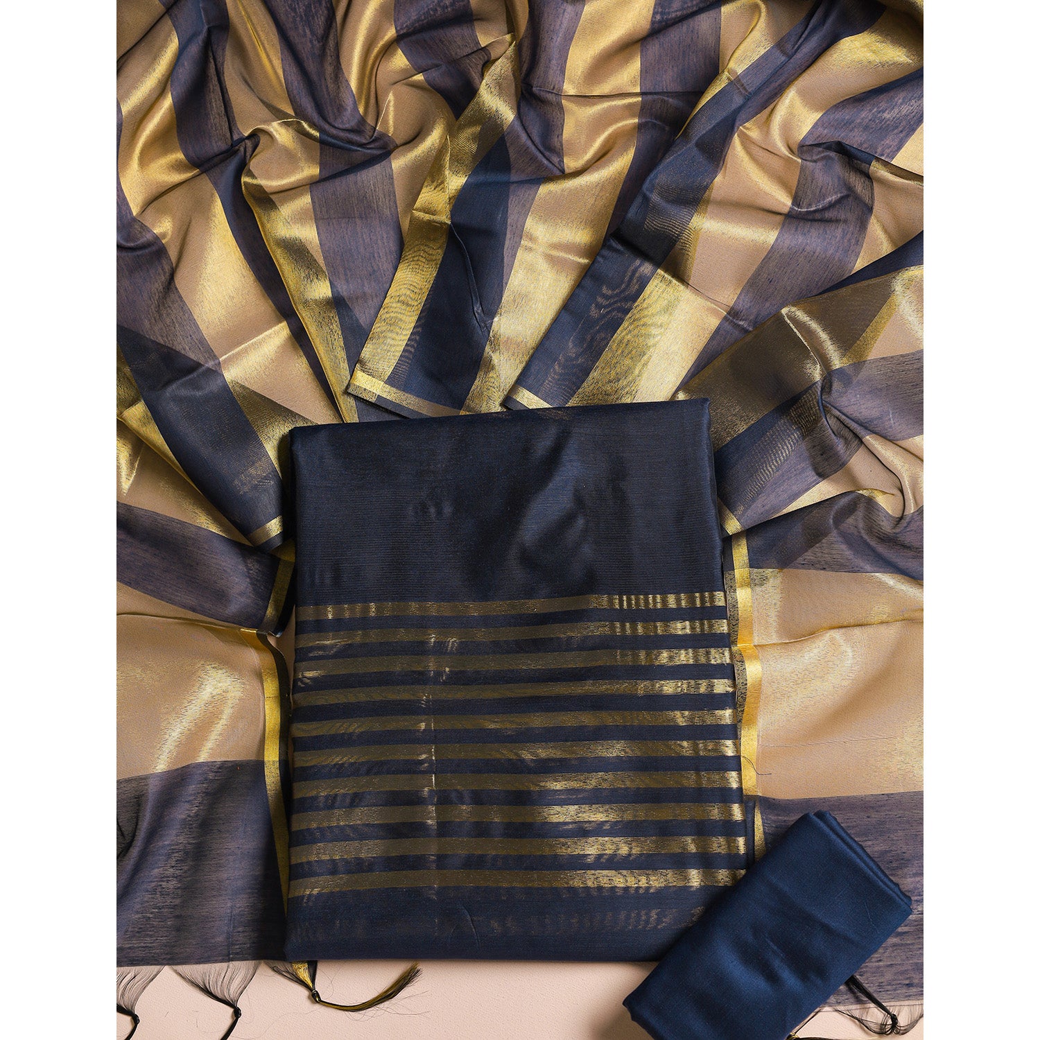 TISSUE CHANDERI SUIT SET