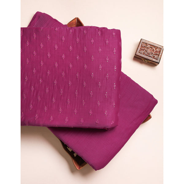 MUL CHANDERI EMBROIDERED AND PLAIN FABRICS