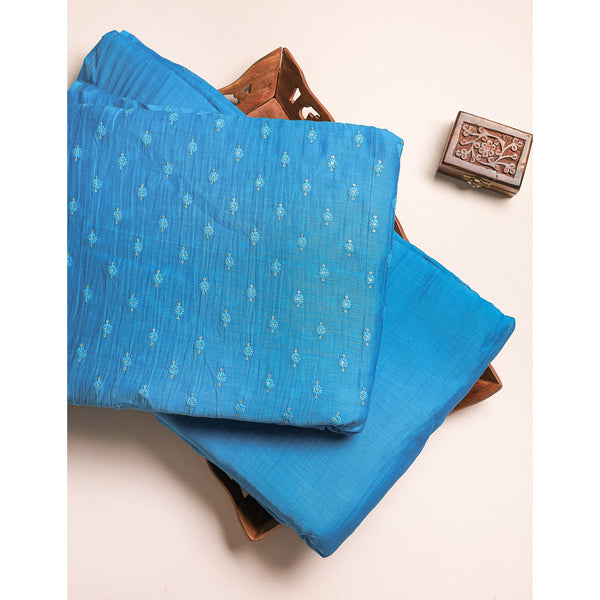 MUL CHANDERI EMBROIDERED AND PLAIN FABRICS