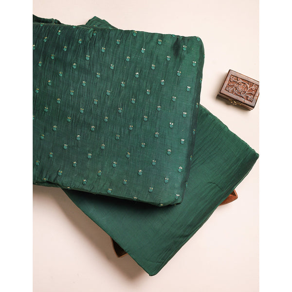 MUL CHANDERI EMBROIDERED AND PLAIN FABRICS