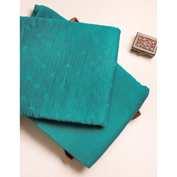 MUL CHANDERI EMBROIDERED AND PLAIN FABRICS