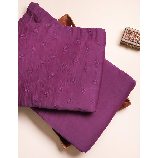 MUL CHANDERI EMBROIDERED AND PLAIN FABRICS