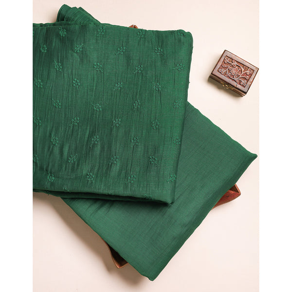 MUL CHANDERI EMBROIDERED AND PLAIN FABRICS