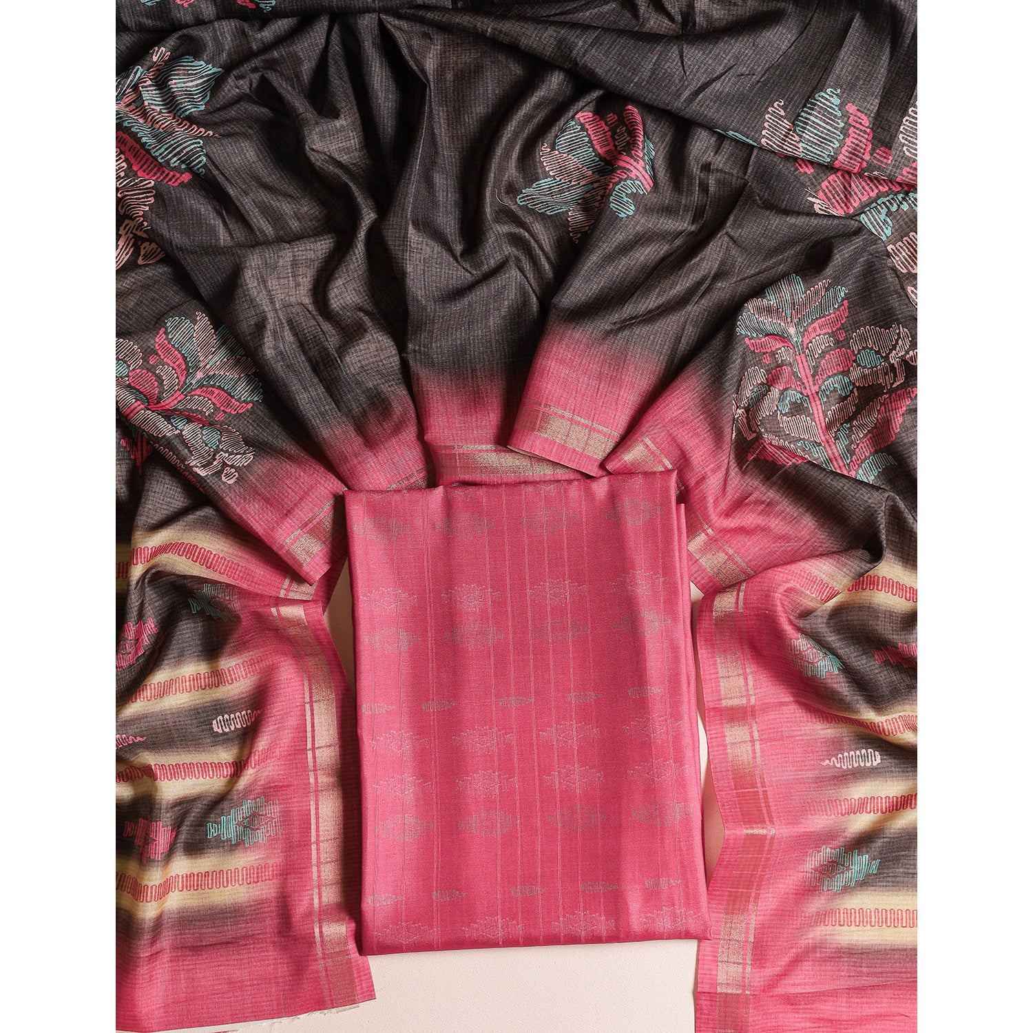 SEMI TUSSAR 2 PIECE SUIT SET