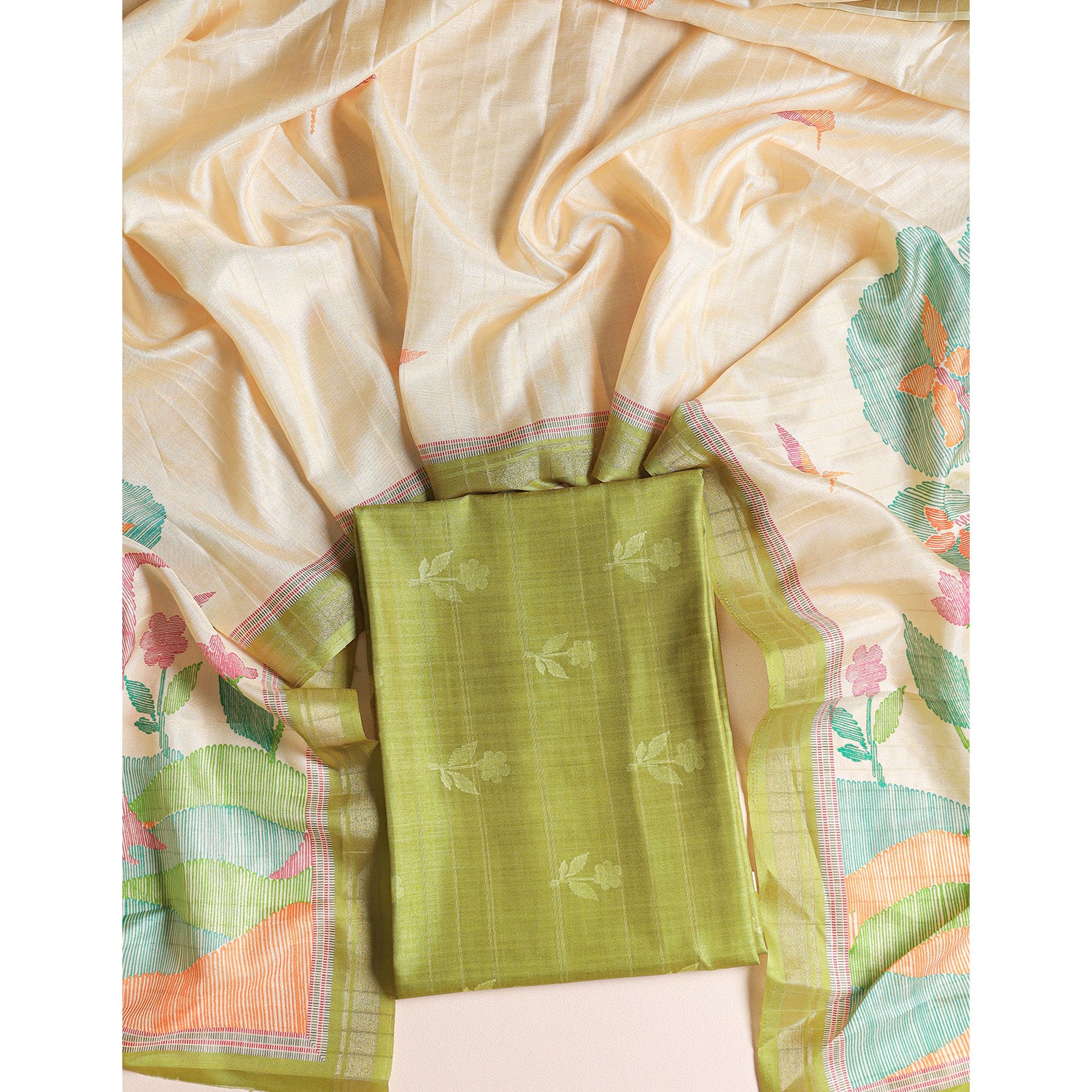 SEMI TUSSAR 2 PIECE SUIT SET