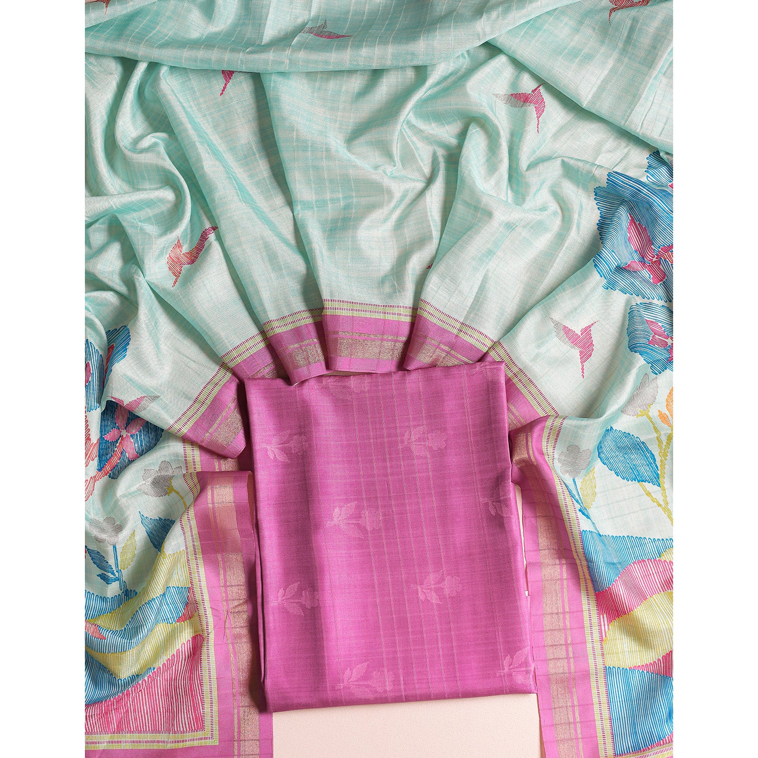 SEMI TUSSAR 2 PIECE SUIT SET