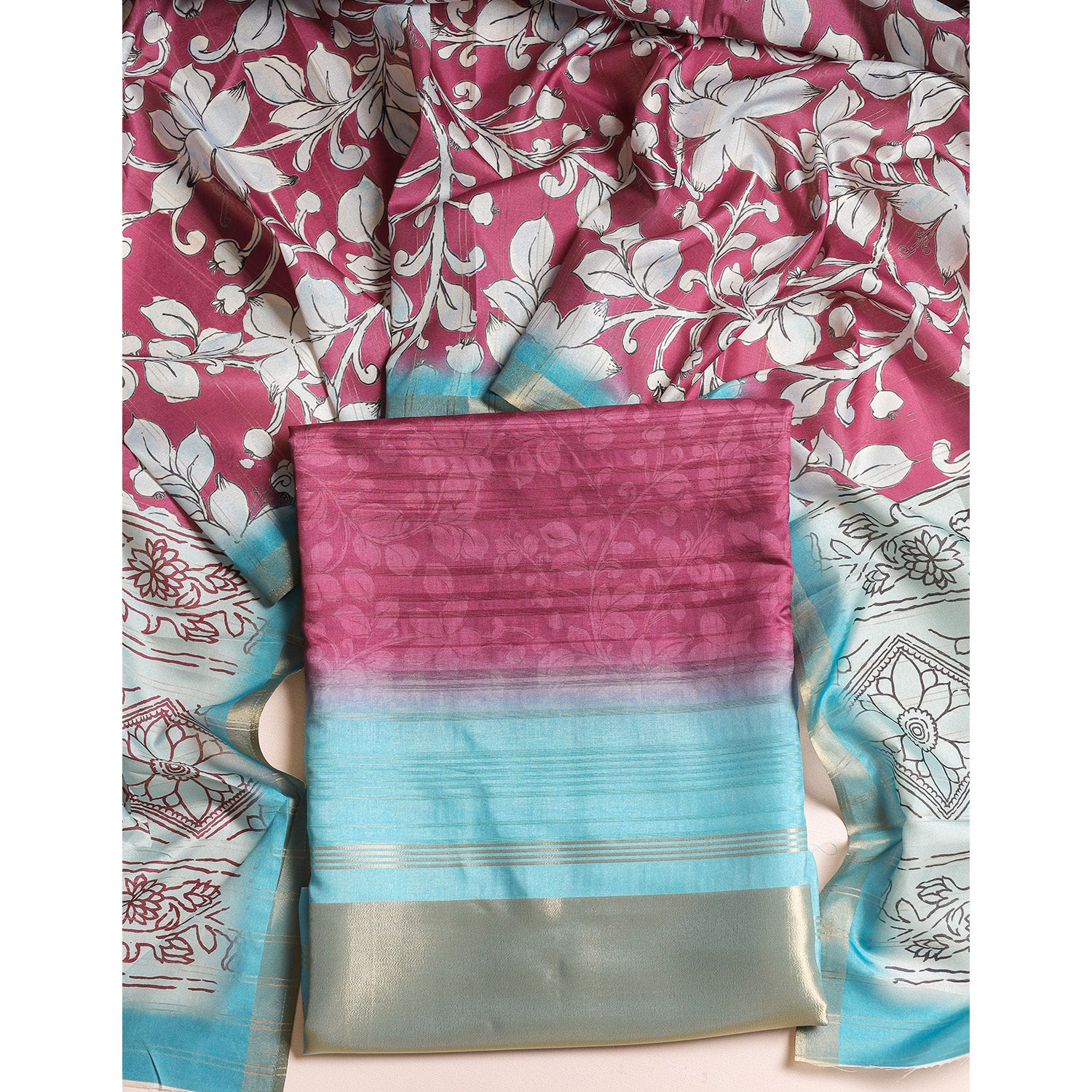 SEMI TUSSAR 2 PIECE SUIT SET