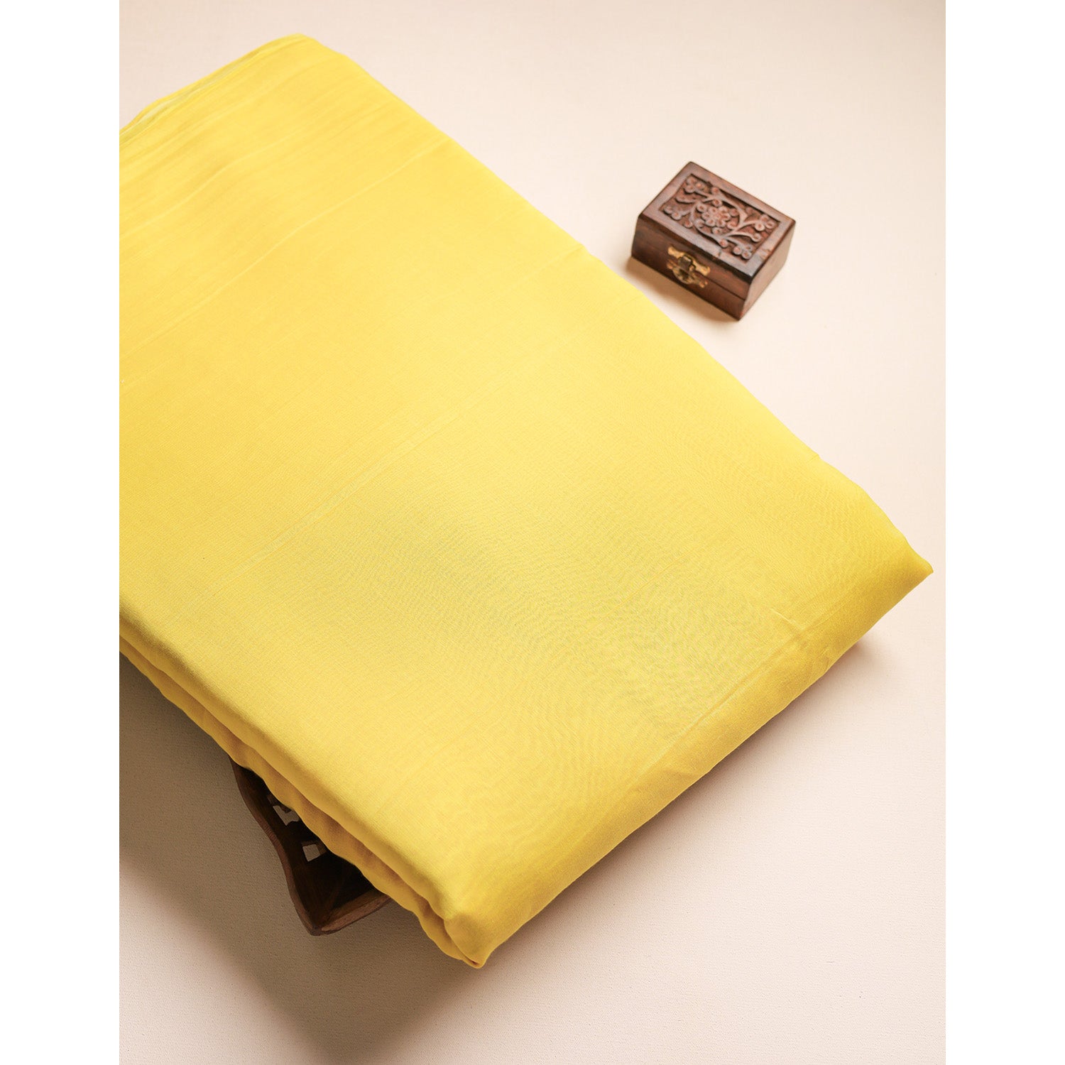 PURE BANARASI MUL CHANDERI DYED FABRIC