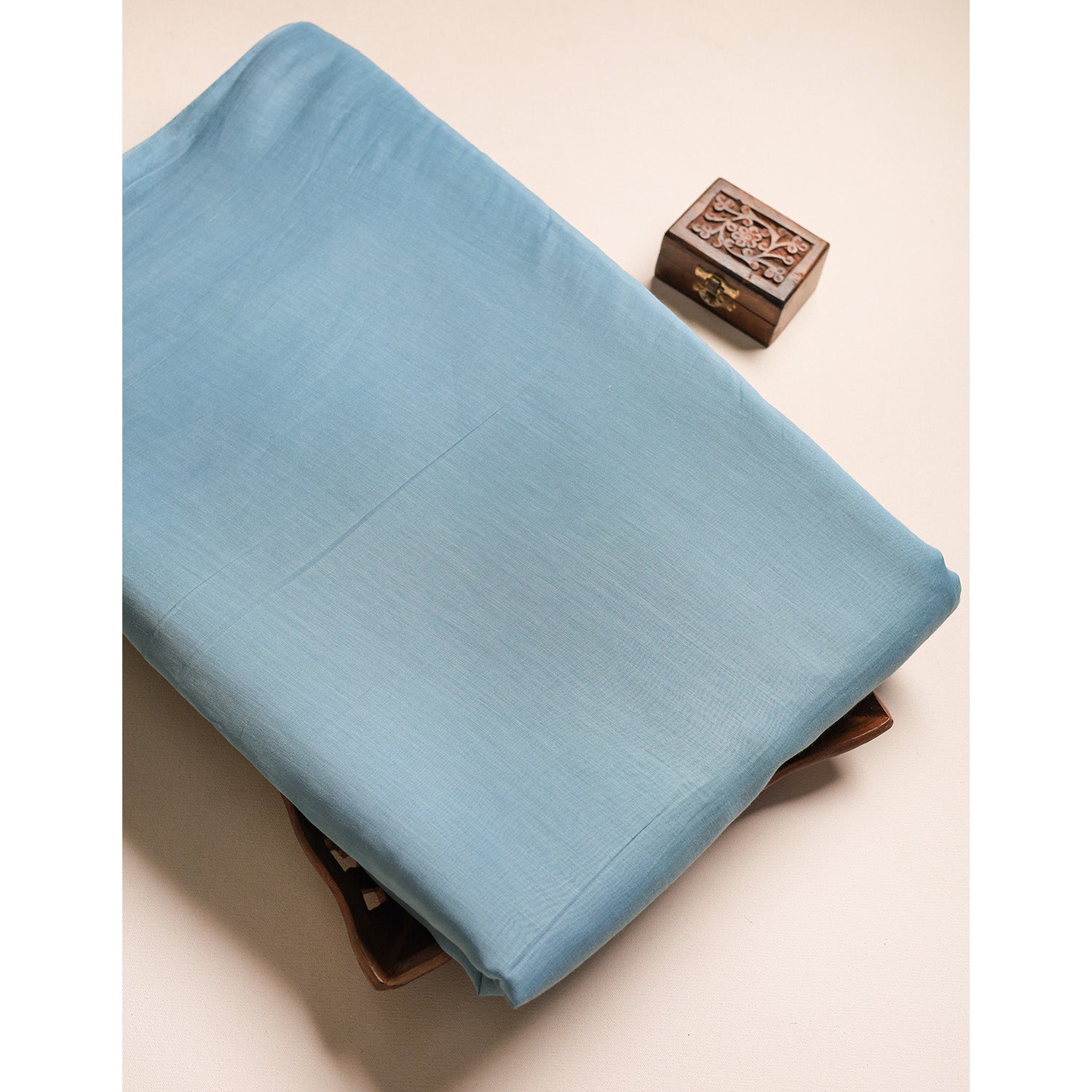 PURE BANARASI MUL CHANDERI DYED FABRIC