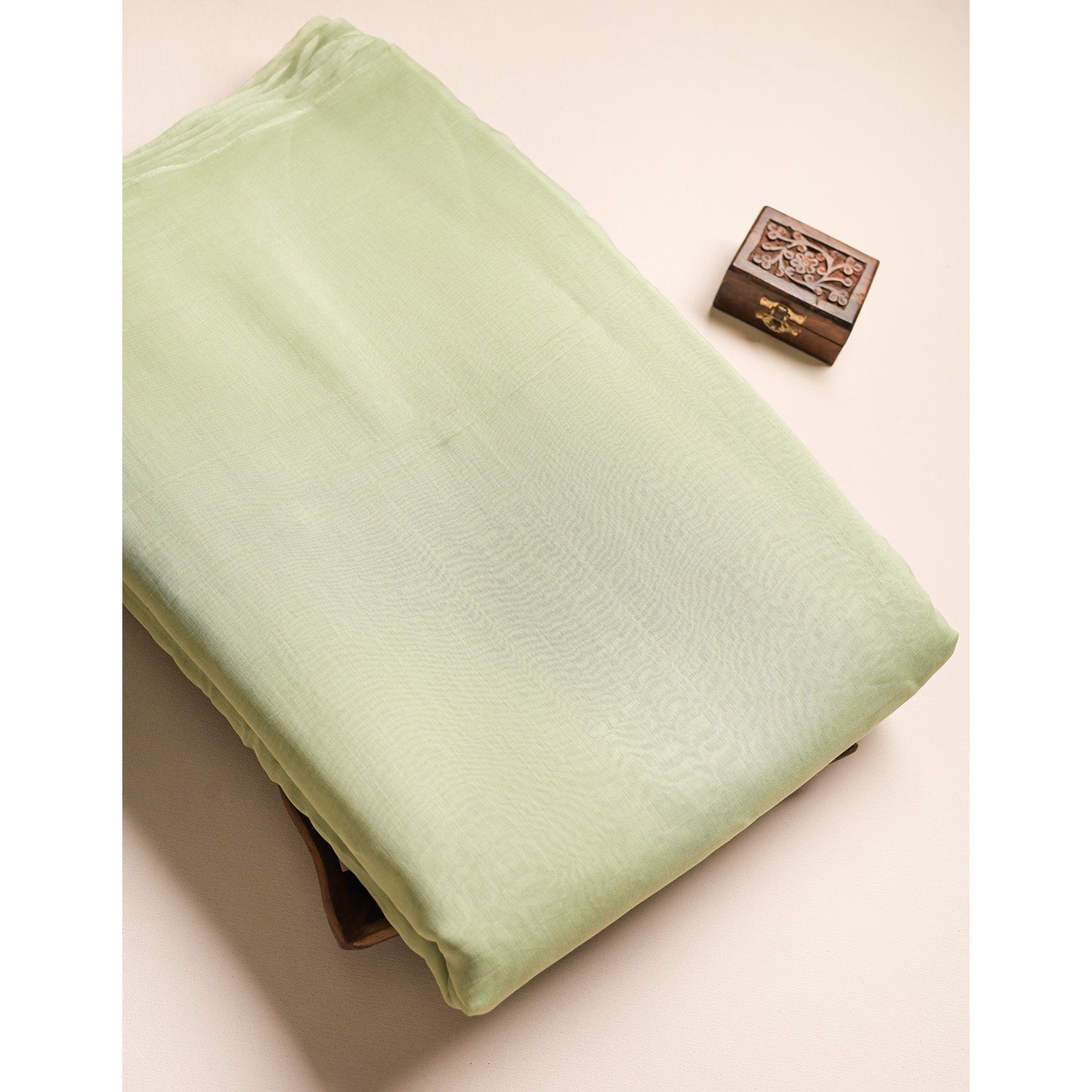 PURE BANARASI MUL CHANDERI DYED FABRIC