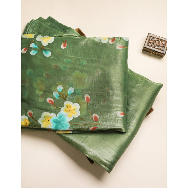 SILK BRUSH PAINTED FABRIC