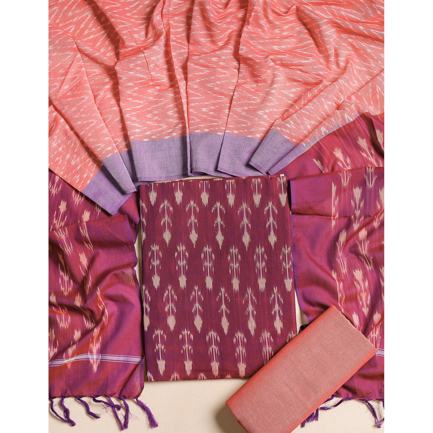 PURE COTTON MERCERIZED IKAT SUIT SET