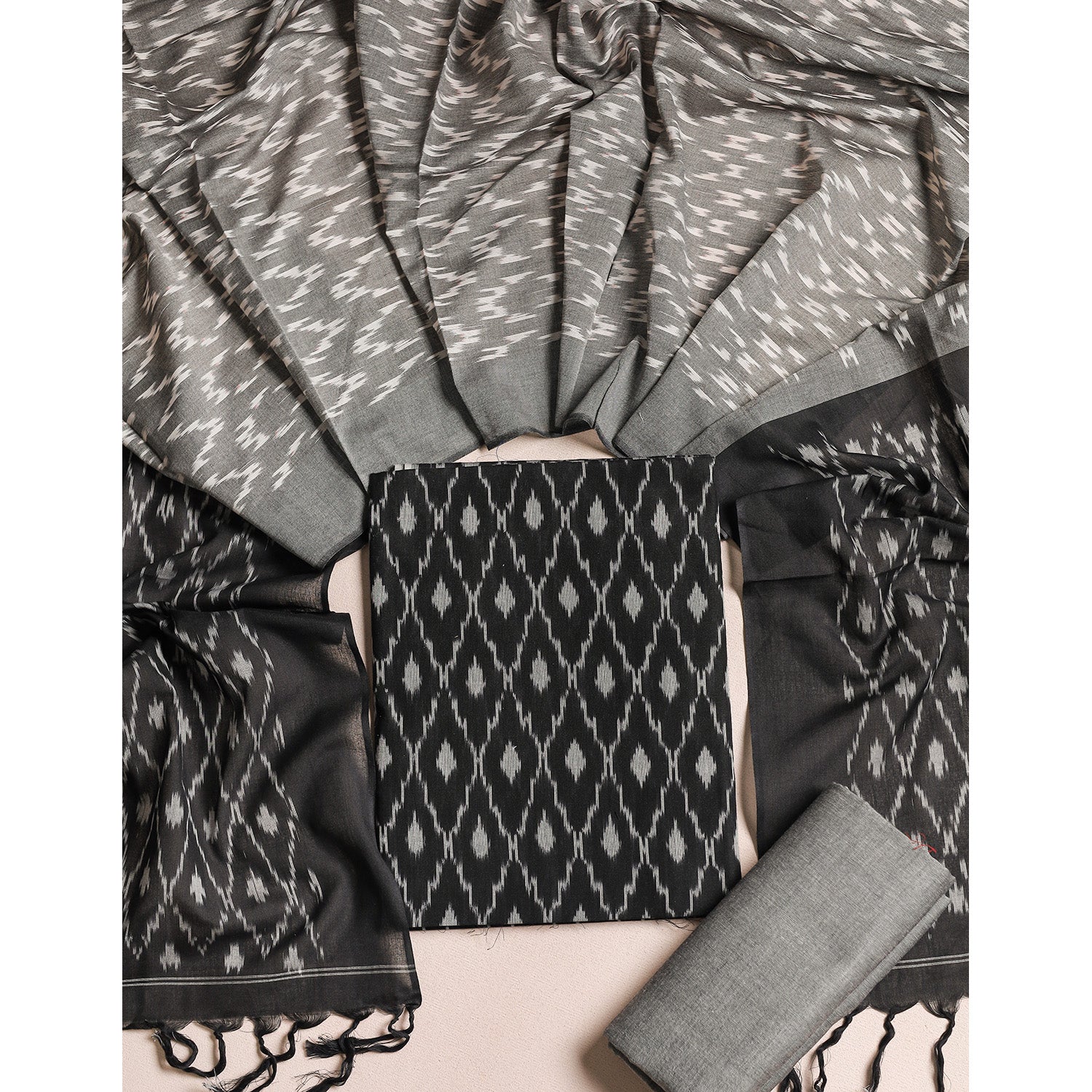 PURE COTTON MERCERIZED IKAT SUIT SET