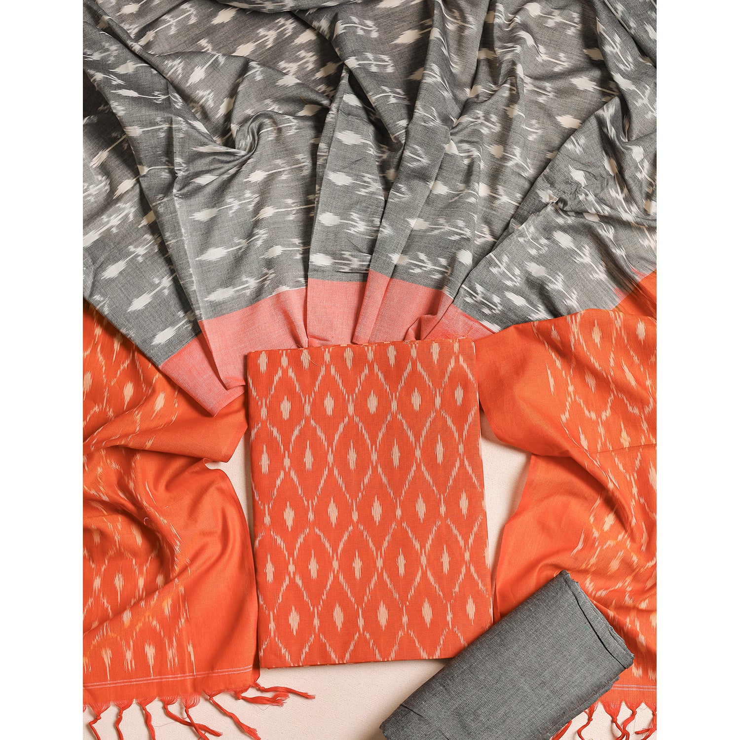 PURE COTTON MERCERIZED IKAT SUIT SET