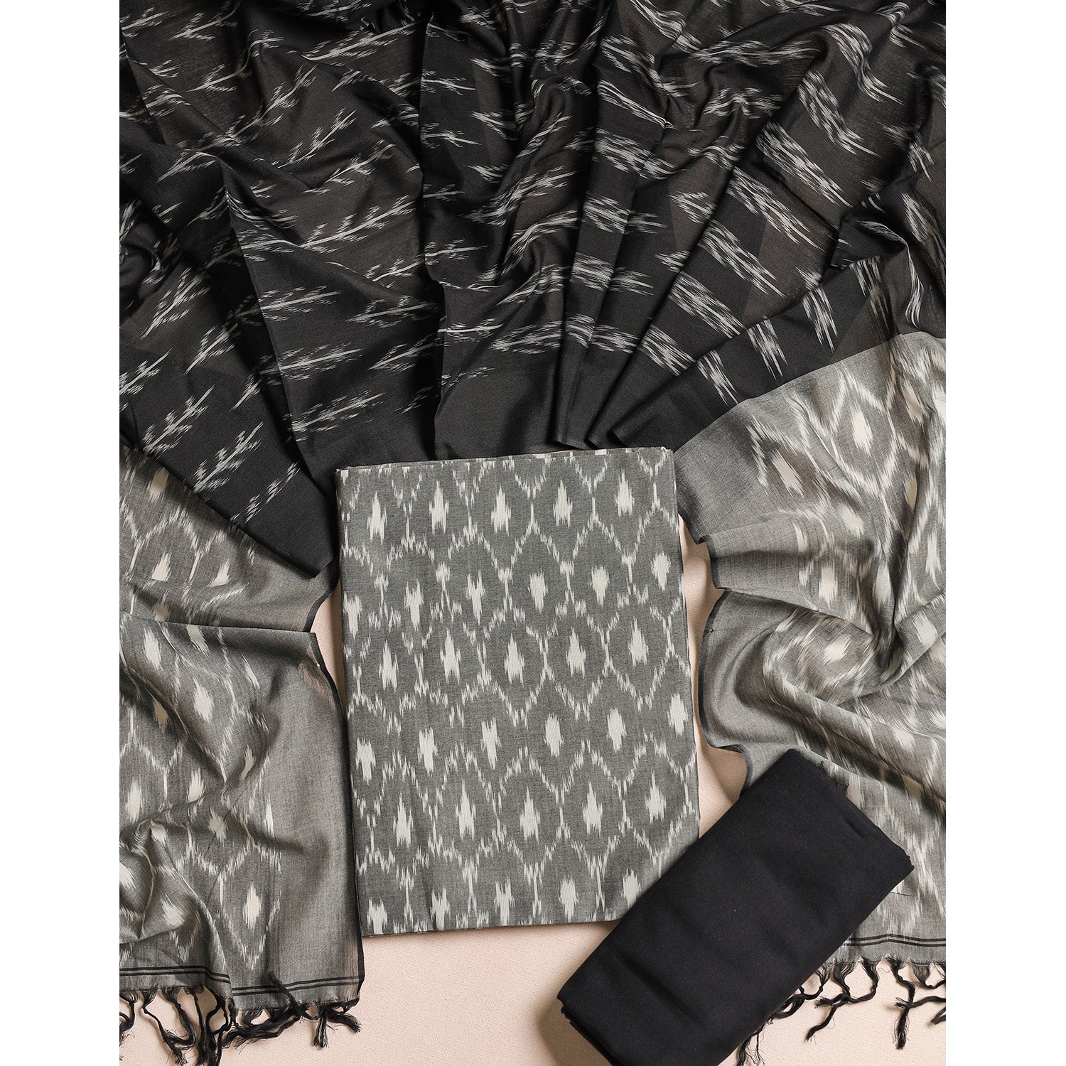 PURE COTTON MERCERIZED IKAT SUIT SET