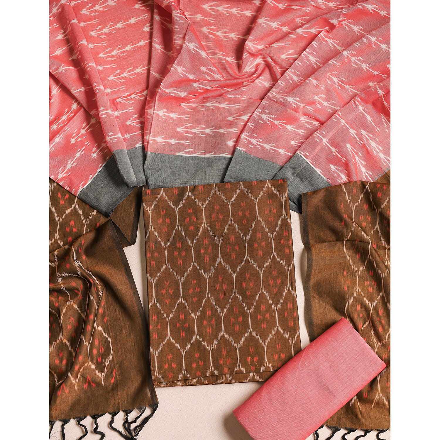 PURE COTTON MERCERIZED IKAT SUIT SET