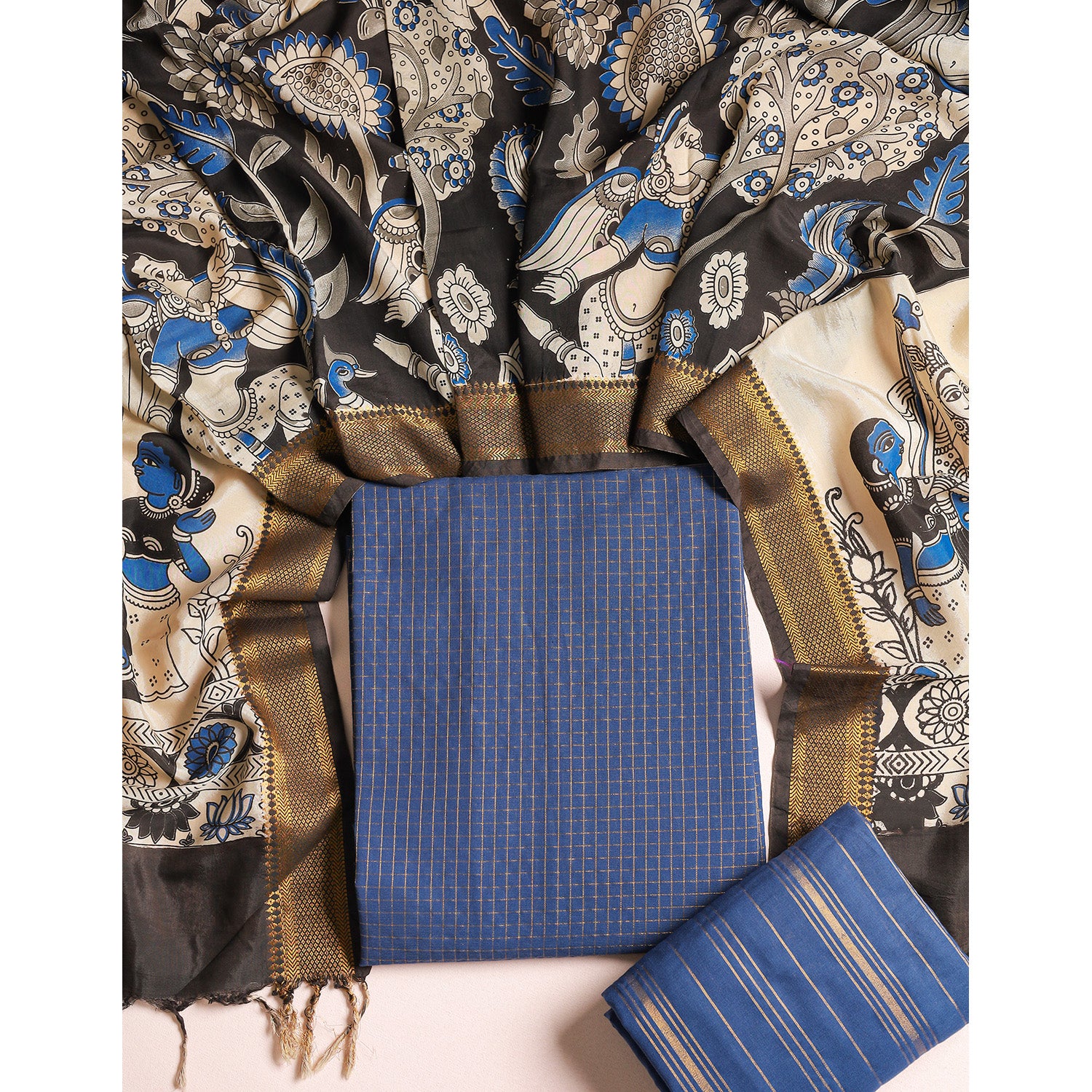 COTTON WOVEN LUREX SUIT SET