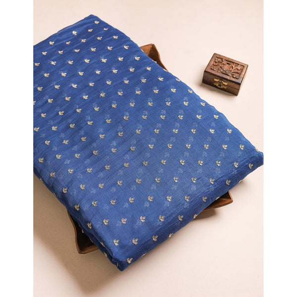 MUL CHANDERI EMBROIDERED FABRIC