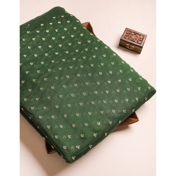 MUL CHANDERI EMBROIDERED FABRIC