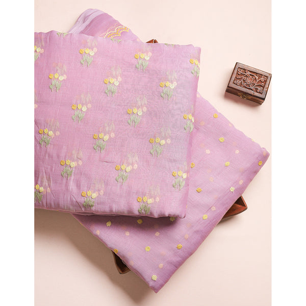 MUL CHANDERI EMBROIDERED FABRICS