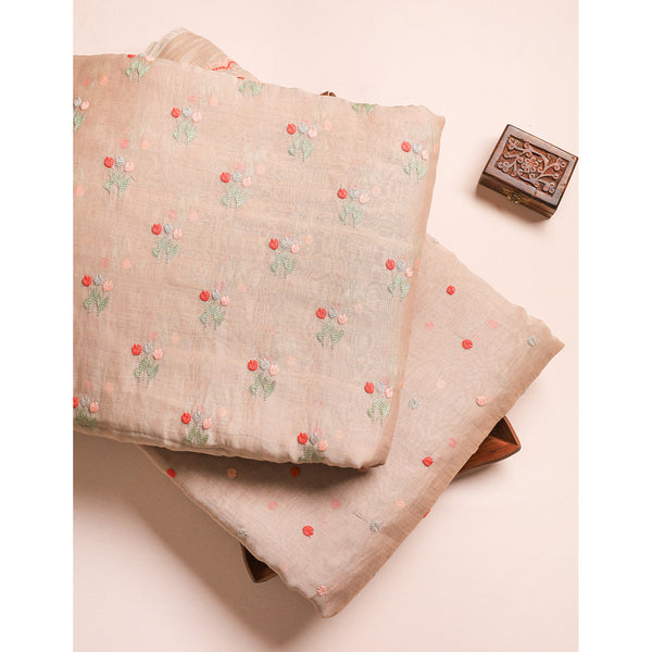 MUL CHANDERI EMBROIDERED FABRICS