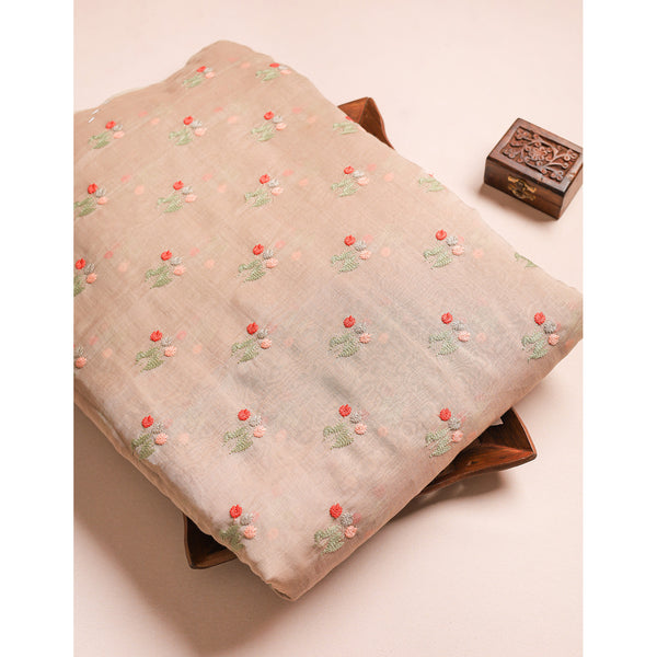 MUL CHANDERI EMBROIDERED FABRICS