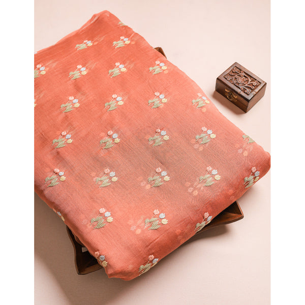 MUL CHANDERI EMBROIDERED FABRICS