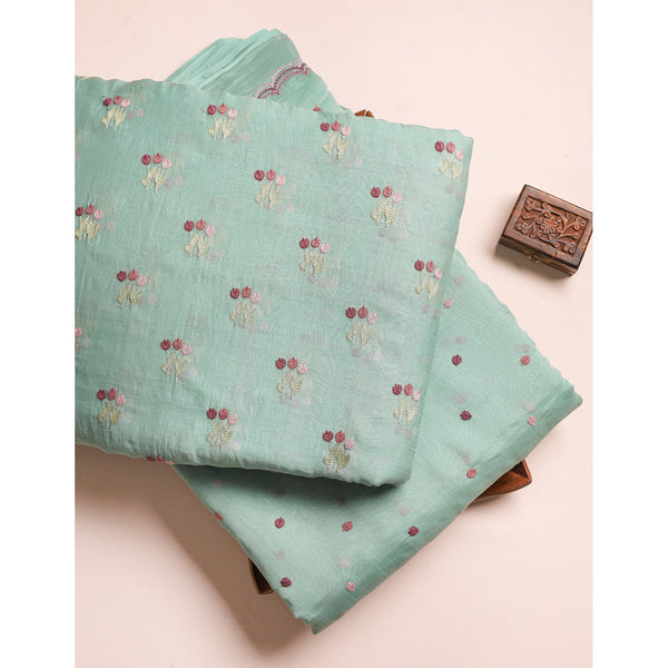 MUL CHANDERI EMBROIDERED FABRICS