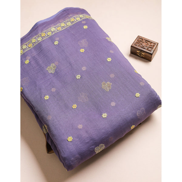 MUL CHANDERI EMBROIDERED FABRICS