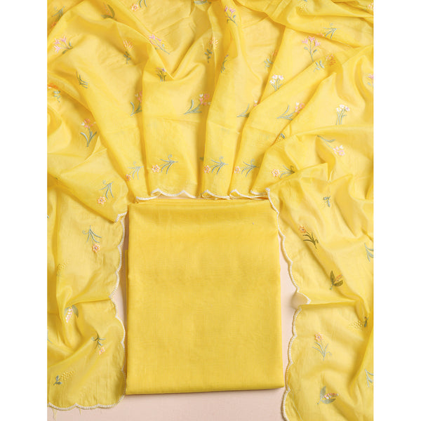 MALAI CHANDERI EMBROIDERED 2 PIECE SET