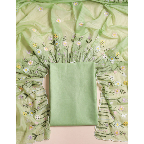 MALAI CHANDERI EMBROIDERED 2 PIECE SET