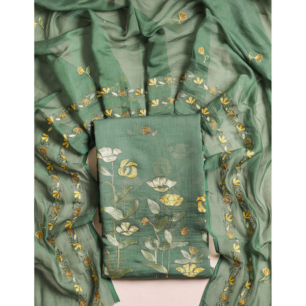 MUL CHANDERI EMBROIDERED 2 PIECE SET