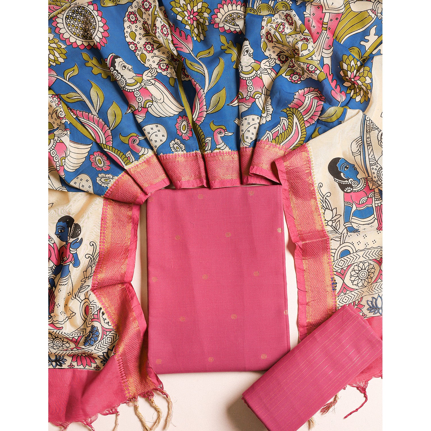 COTTON WOVEN LUREX SUIT SET