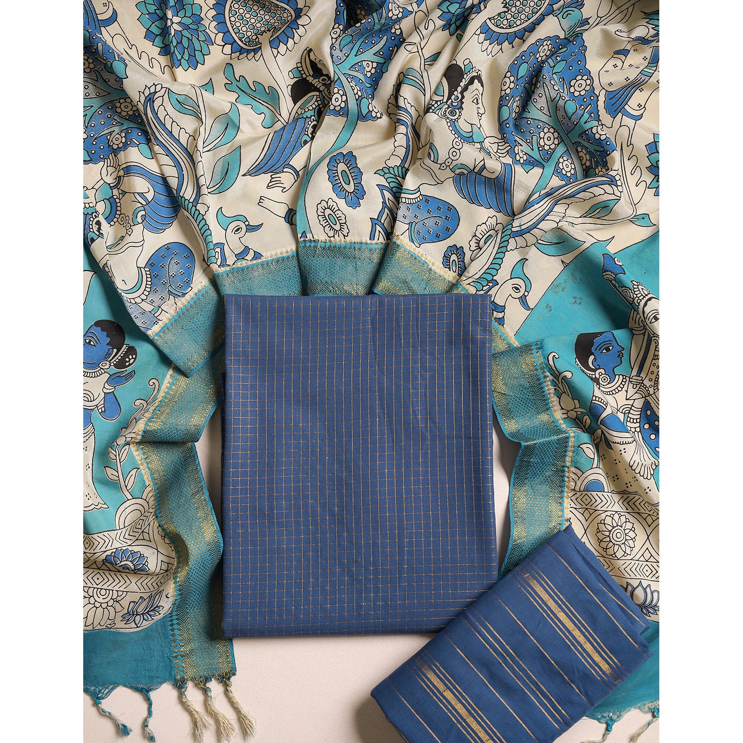 COTTON WOVEN LUREX SUIT SET