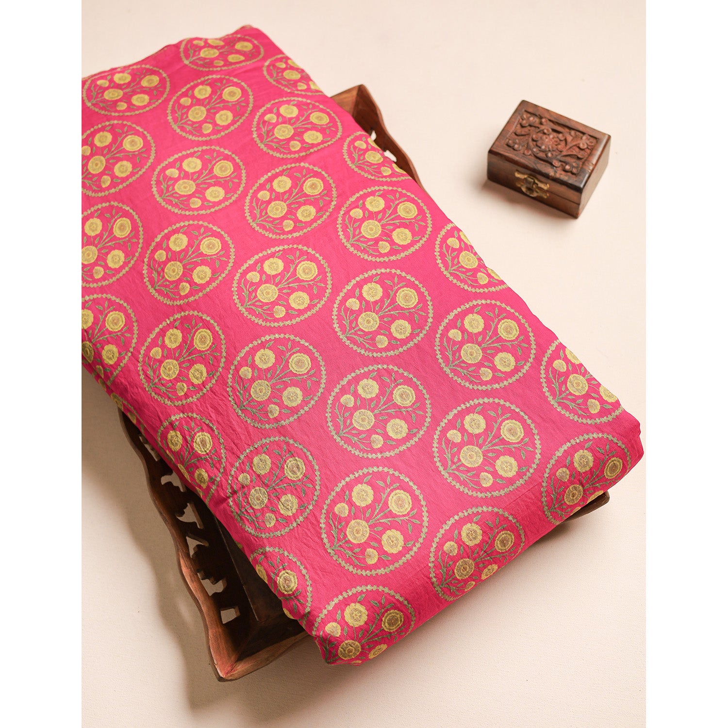 GULBAHAAR - PURE MOGRA CHANDERI SILK FABRIC