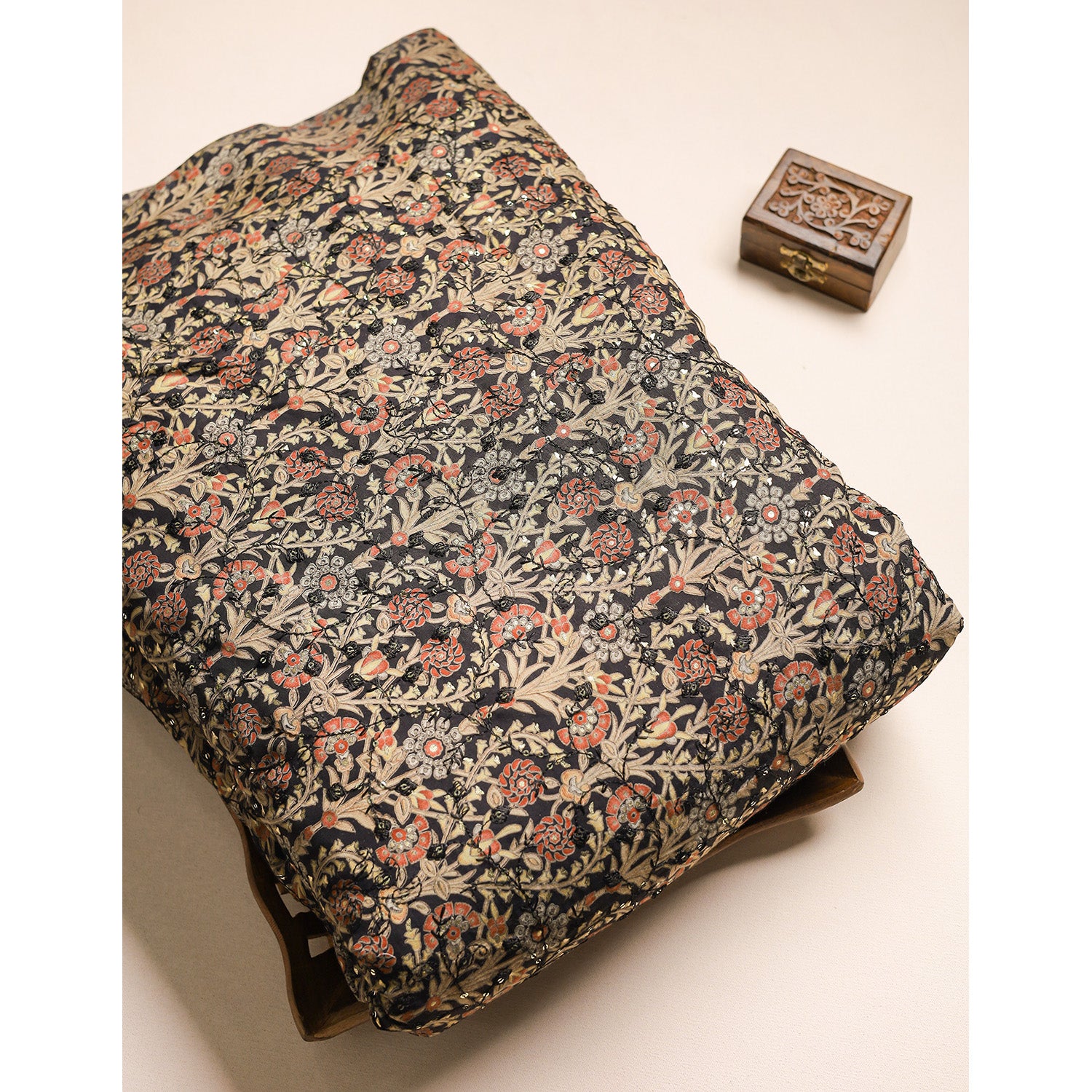 ERI SILK EMBROIDERED FABRIC