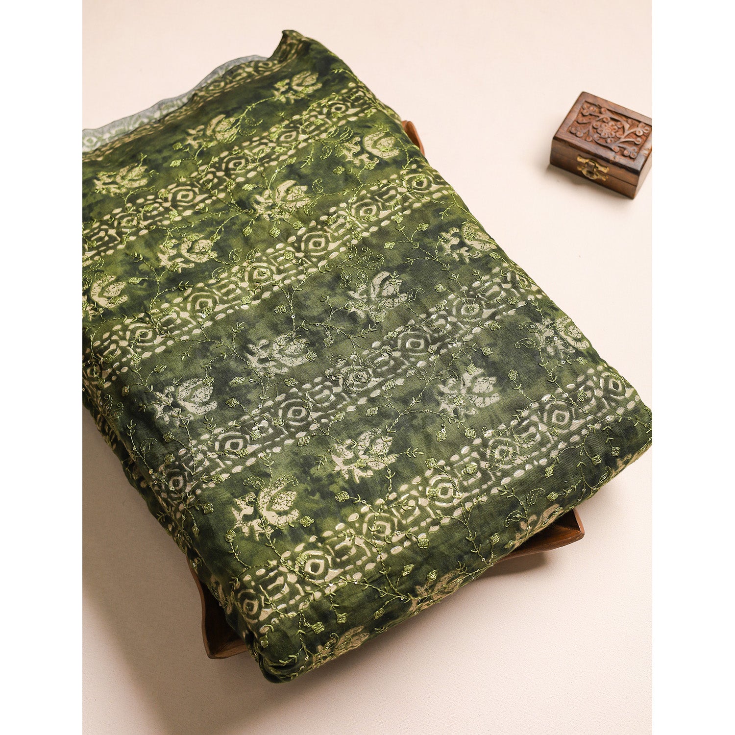 ERI SILK EMBROIDERED FABRIC