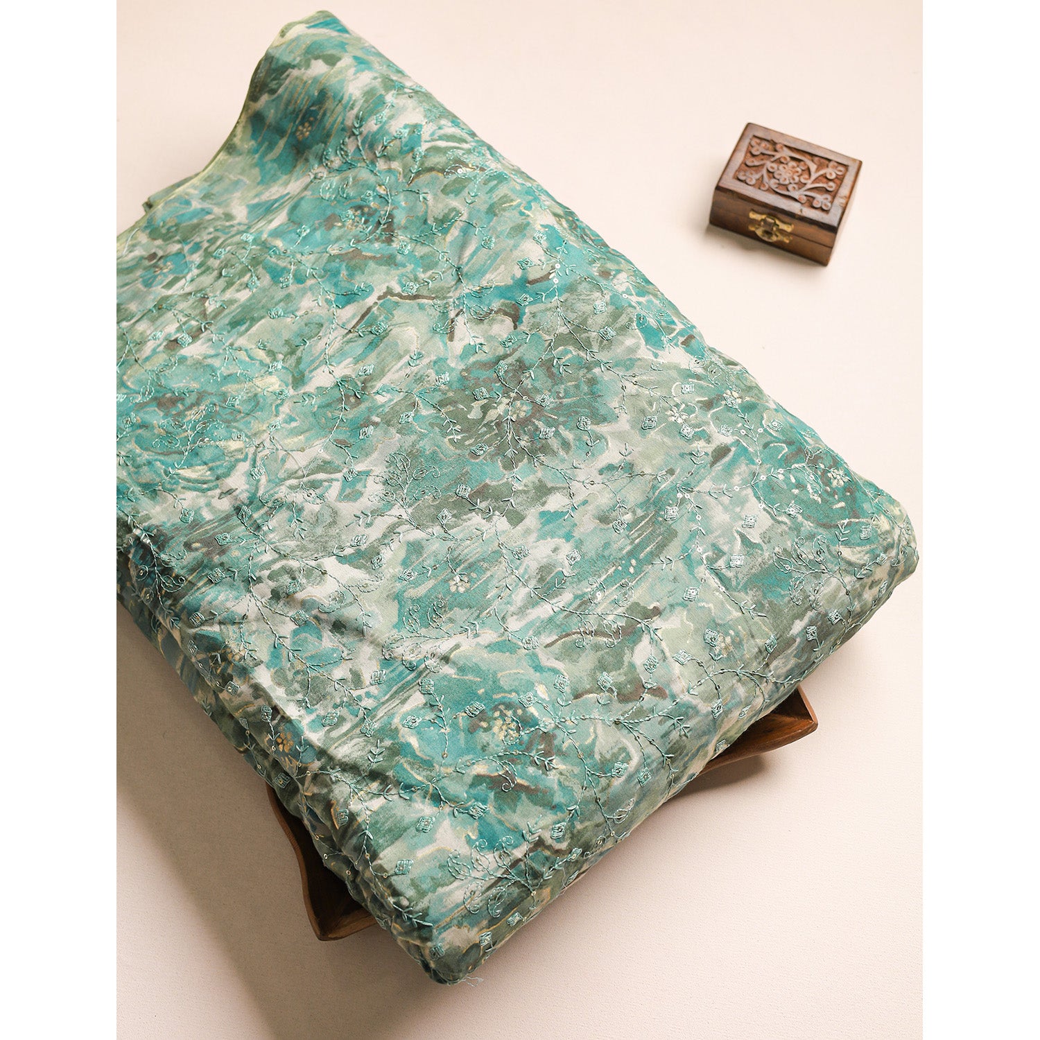 ERI SILK EMBROIDERED FABRIC