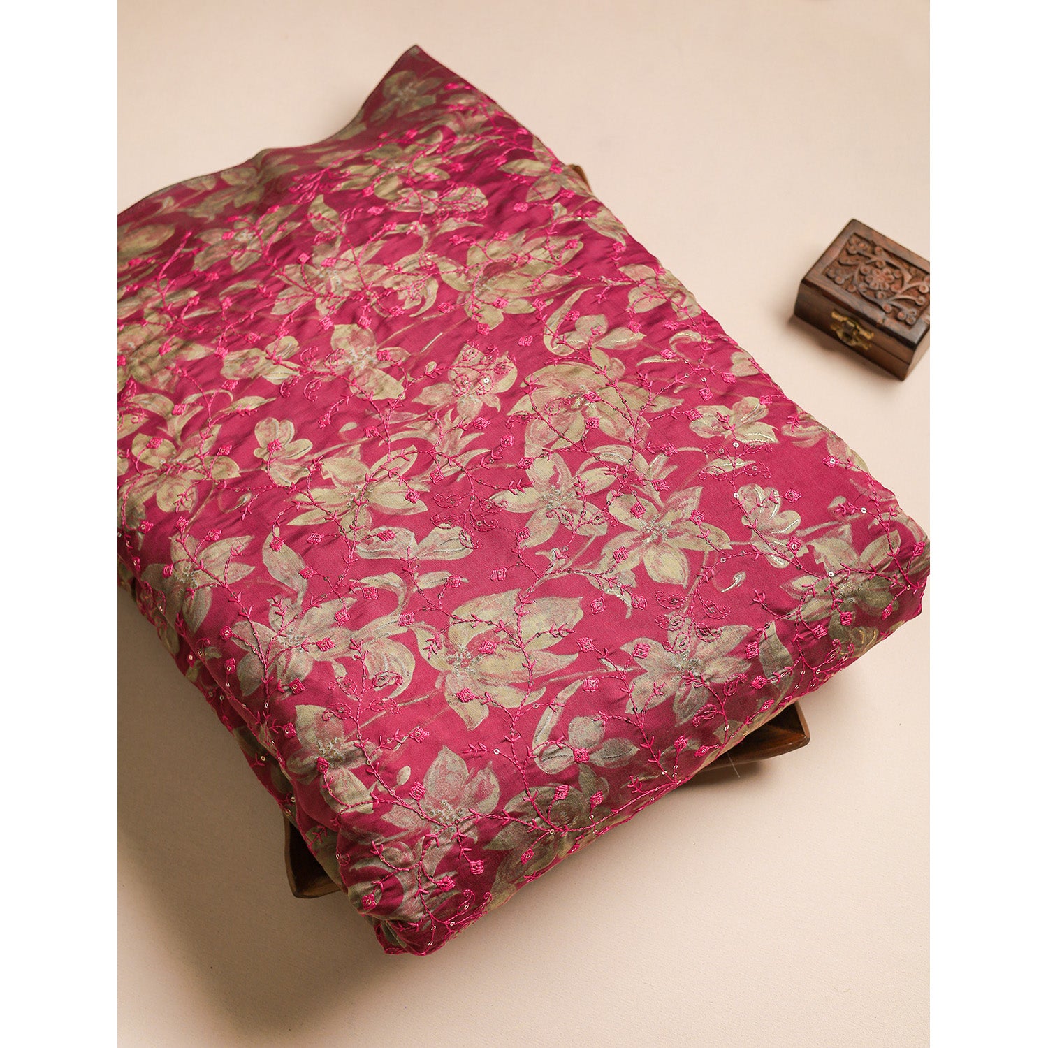 ERI SILK EMBROIDERED FABRIC