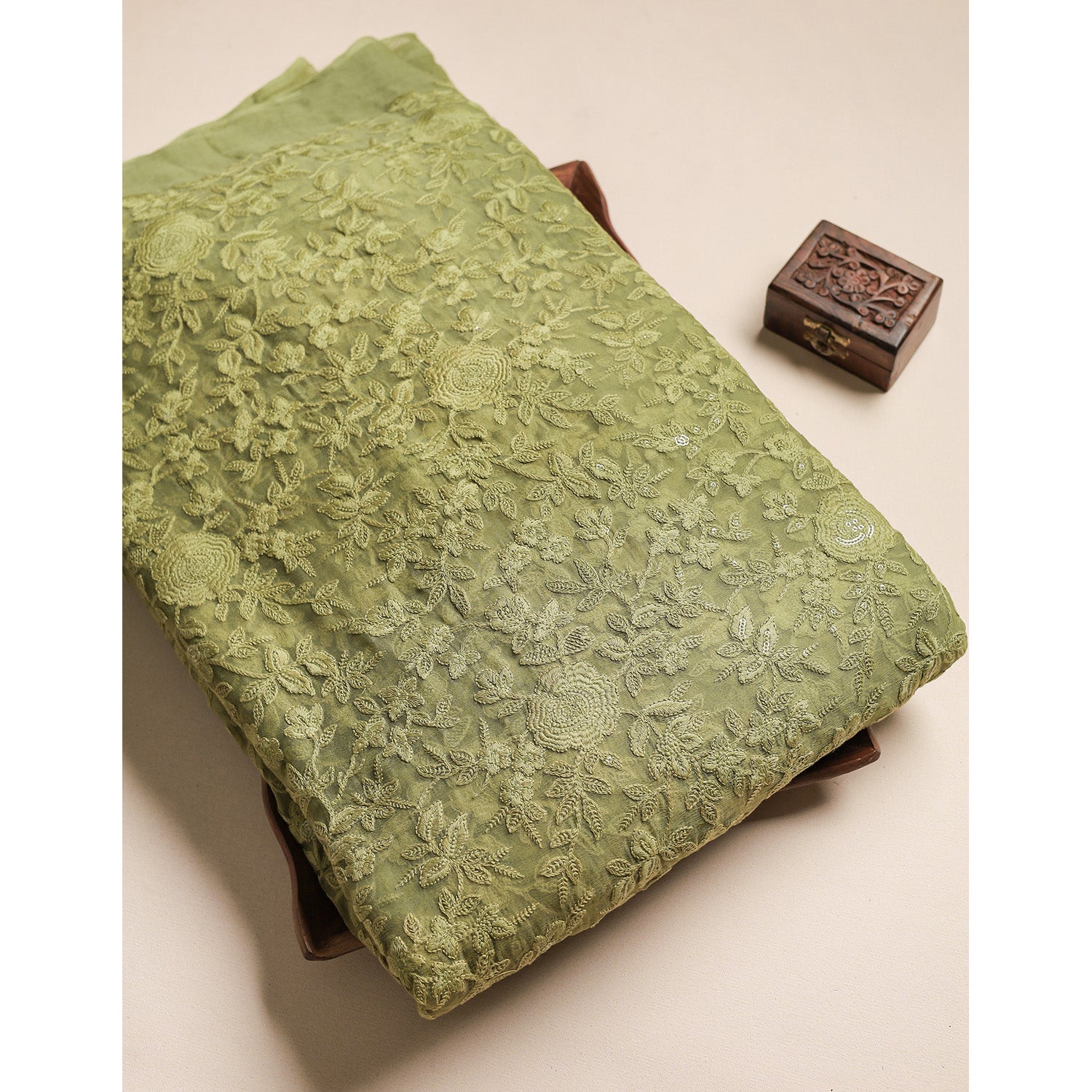 PURE CHIFFON EMBROIDERED FABRIC