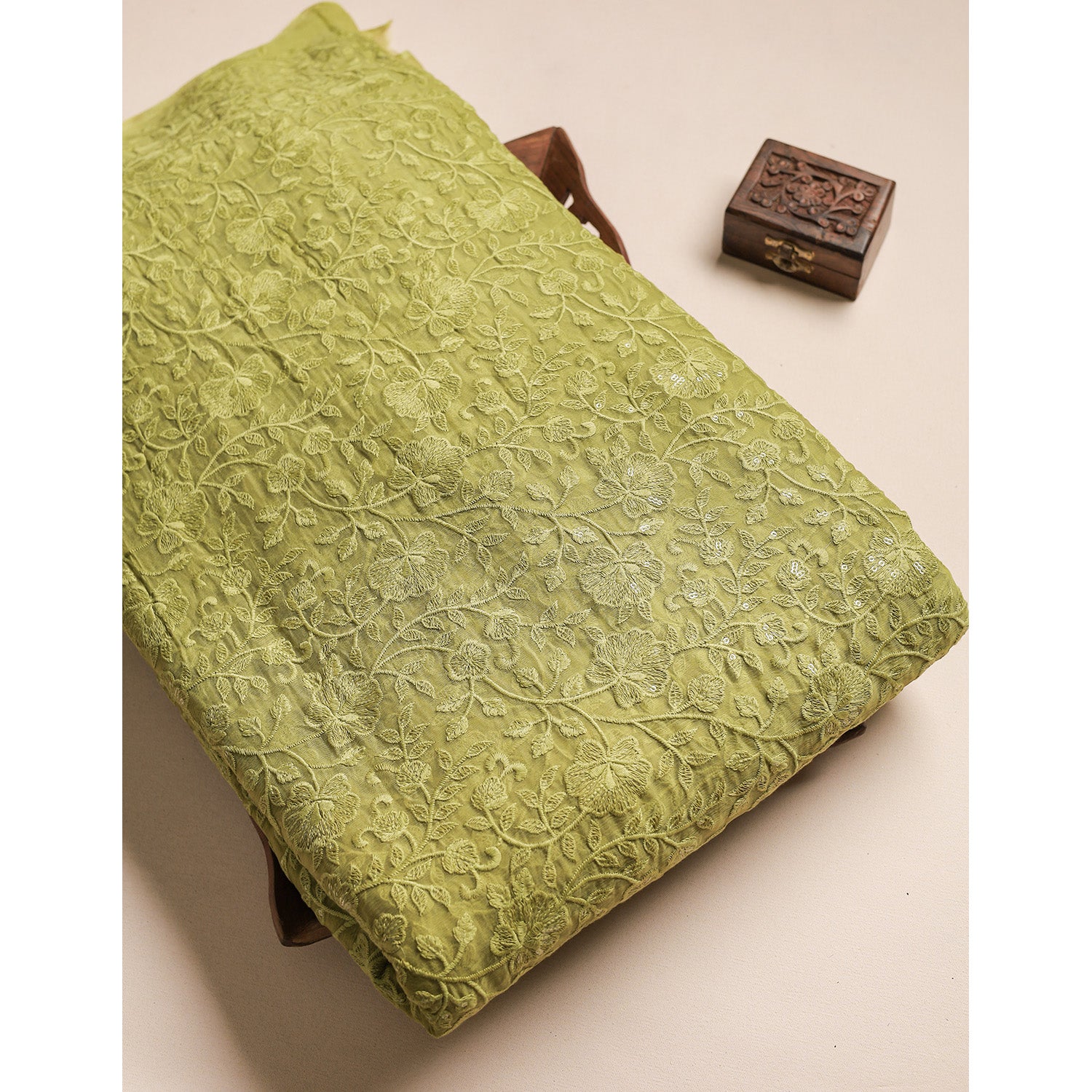 PURE CHIFFON EMBROIDERED FABRIC