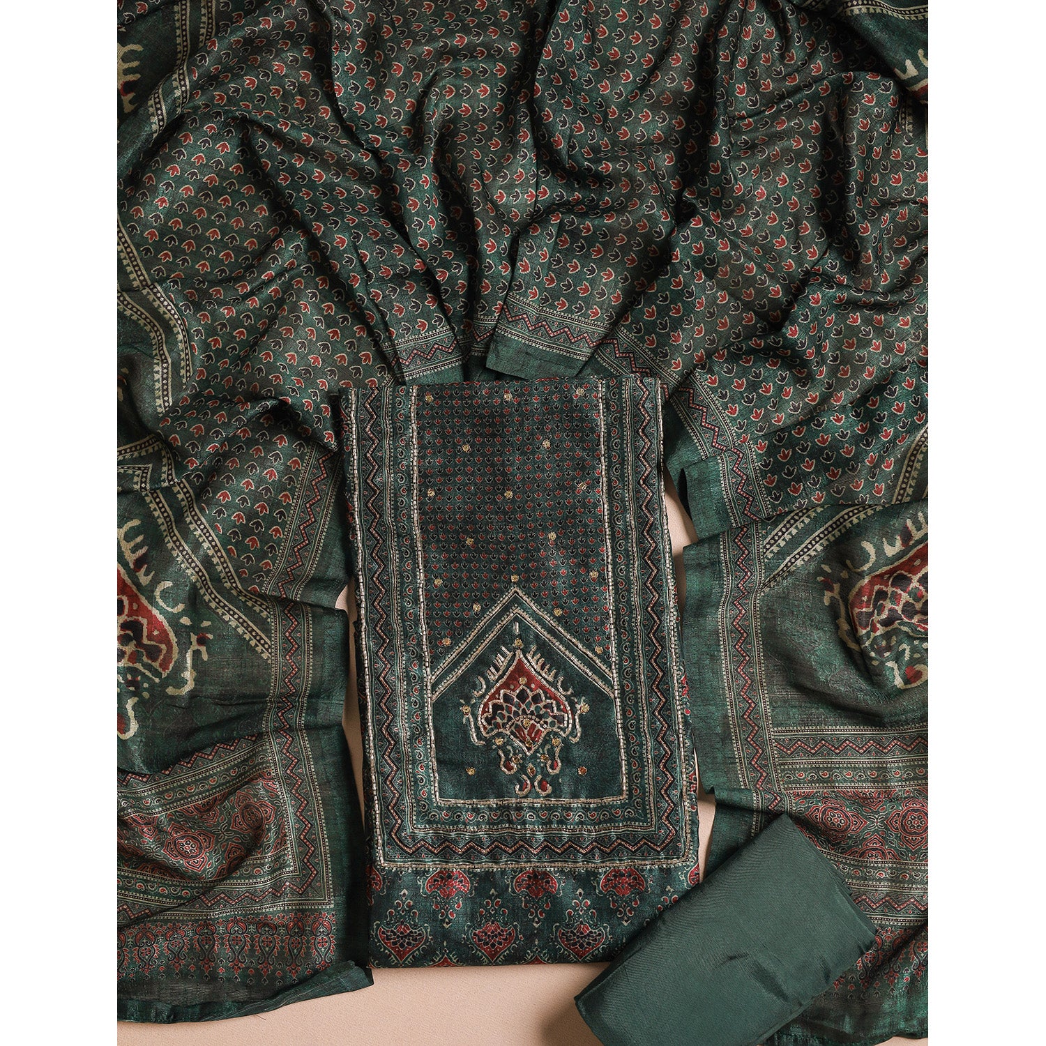 AJRAKH SILK SUIT SET