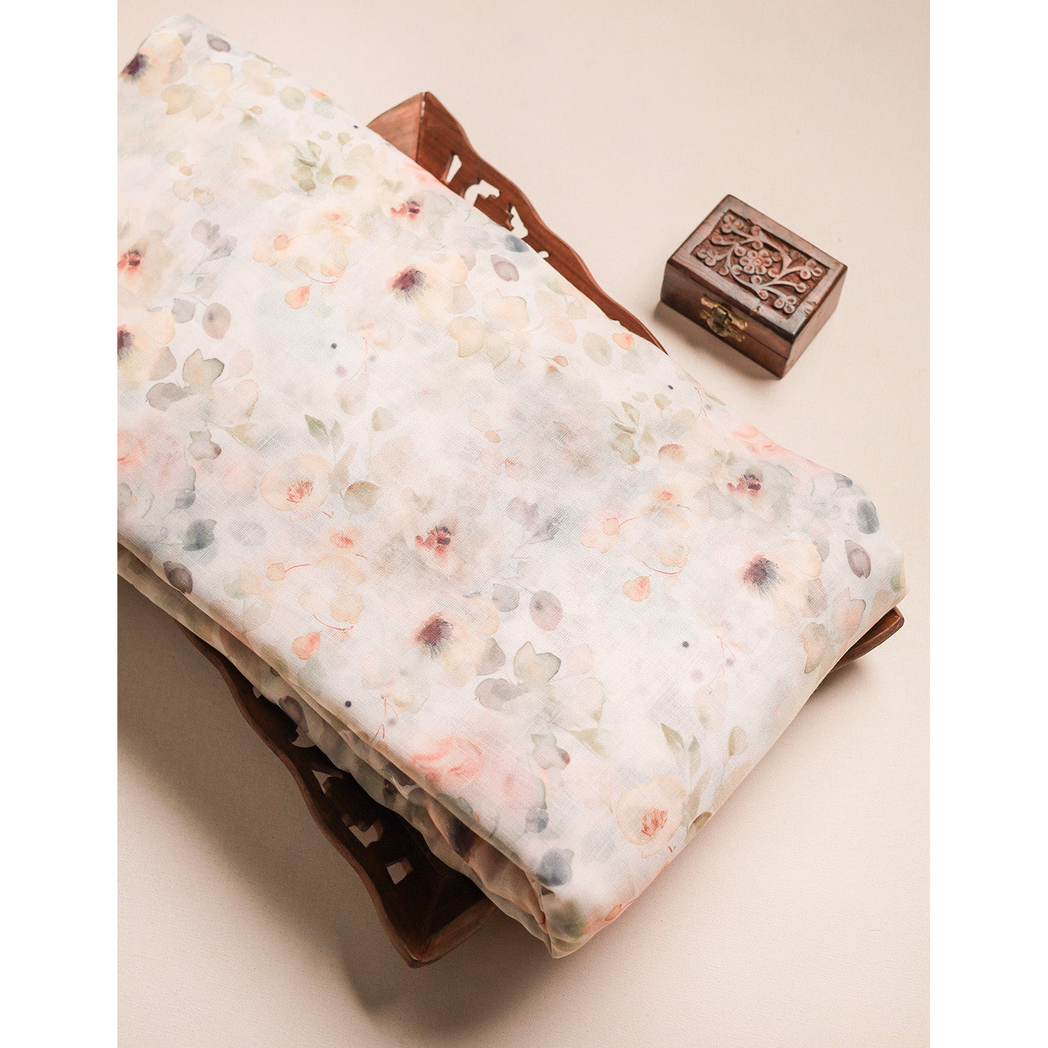 SEMI LINEN PRINTED FABRIC